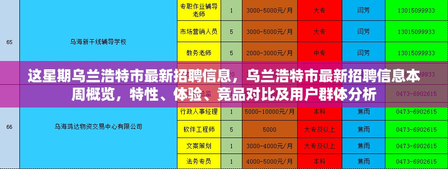 乌兰浩特市本周招聘信息概览,特性、体验、竞品对比及用户群体深度分析