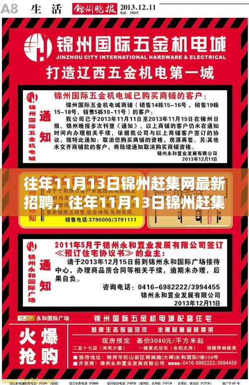 往年11月13日锦州赶集网招聘与求职攻略,最新信息及应聘步骤详解