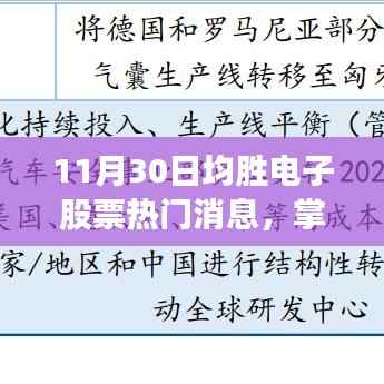 11月30日均胜电子股票热门消息详解与操作指南,掌握最新资讯