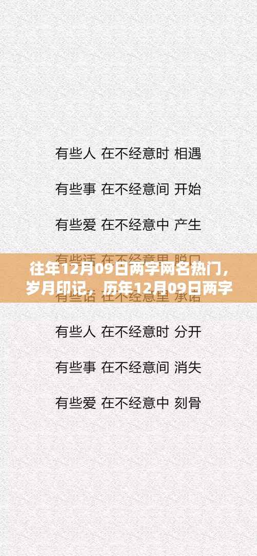 历年12月09日两字网名风潮回顾，岁月印记的热门选择