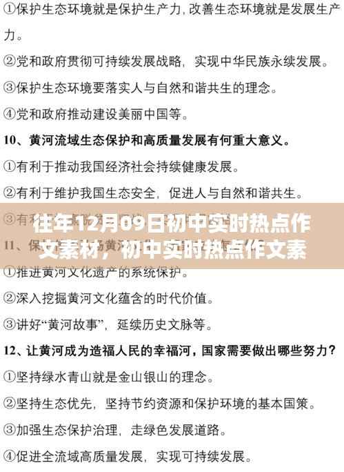 初中实时热点作文素材搜集与整理指南，以1月热点为例，聚焦往年12月09日时事热点作文素材整理解析
