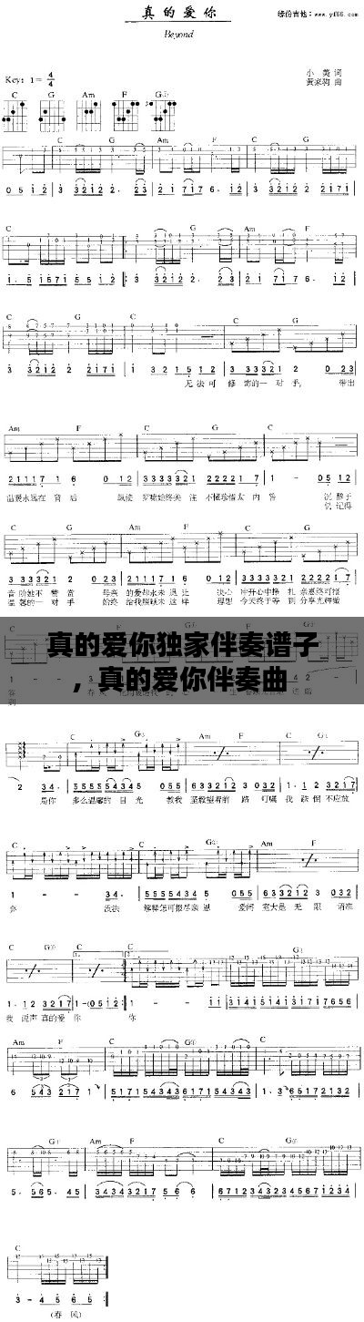 真的爱你独家伴奏谱子,真的爱你伴奏曲