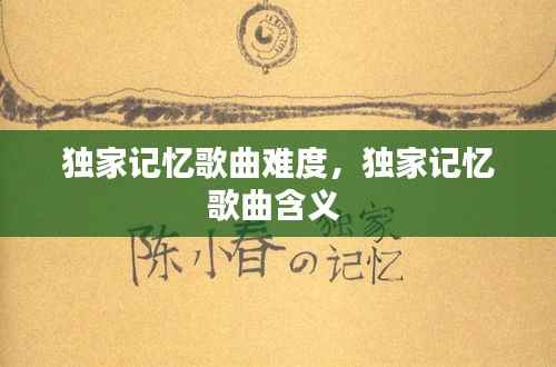 独家记忆歌曲难度,独家记忆歌曲含义