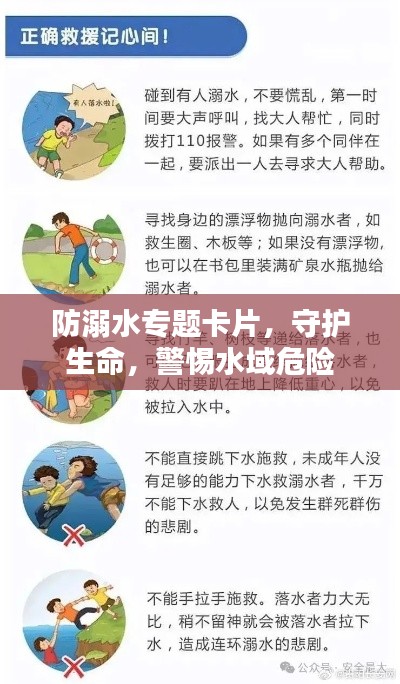 防溺水专题卡片,守护生命,警惕水域危险