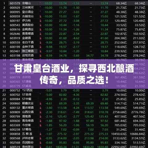 甘肃皇台酒业,探寻西北酿酒传奇,品质之选!