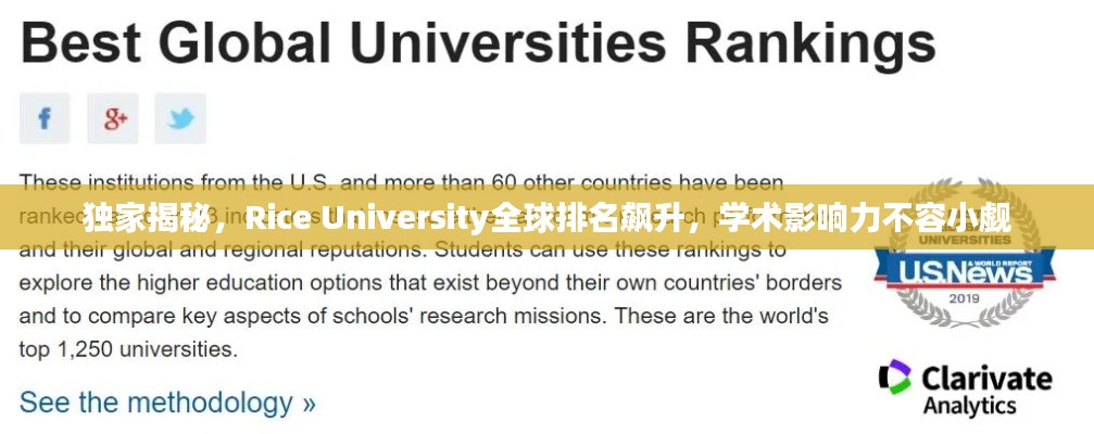 独家揭秘,Rice University全球排名飙升,学术影响力不容小觑