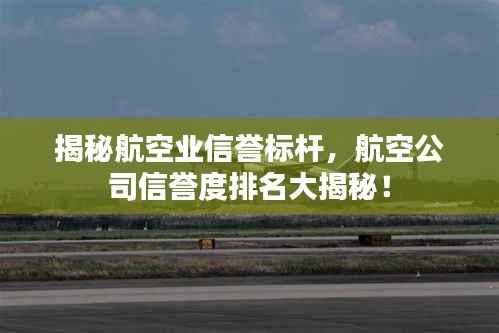 揭秘航空业信誉标杆，航空公司信誉度排名大揭秘！