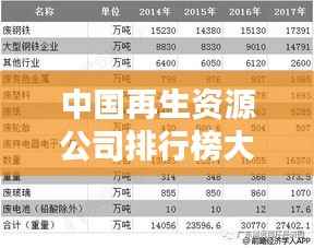 中国再生资源公司排行榜大揭秘！