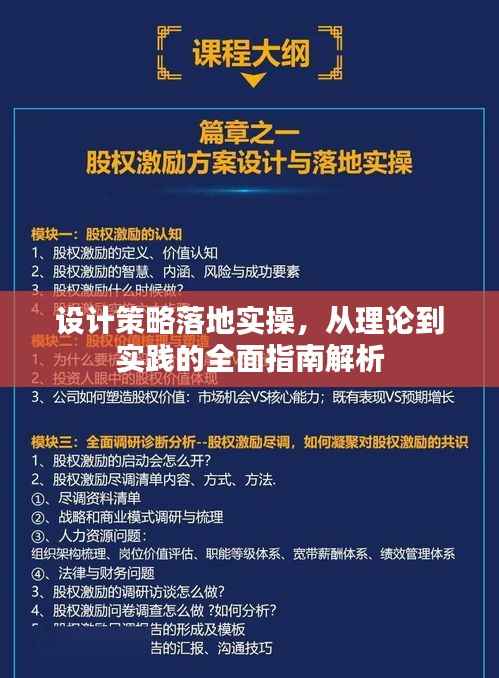 设计策略落地实操,从理论到实践的全面指南解析