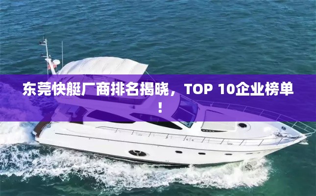 东莞快艇厂商排名揭晓,TOP 10企业榜单!