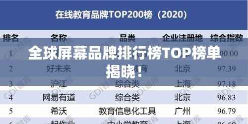 全球屏幕品牌排行榜TOP榜单揭晓！