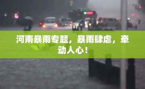 河南暴雨专题,暴雨肆虐,牵动人心!